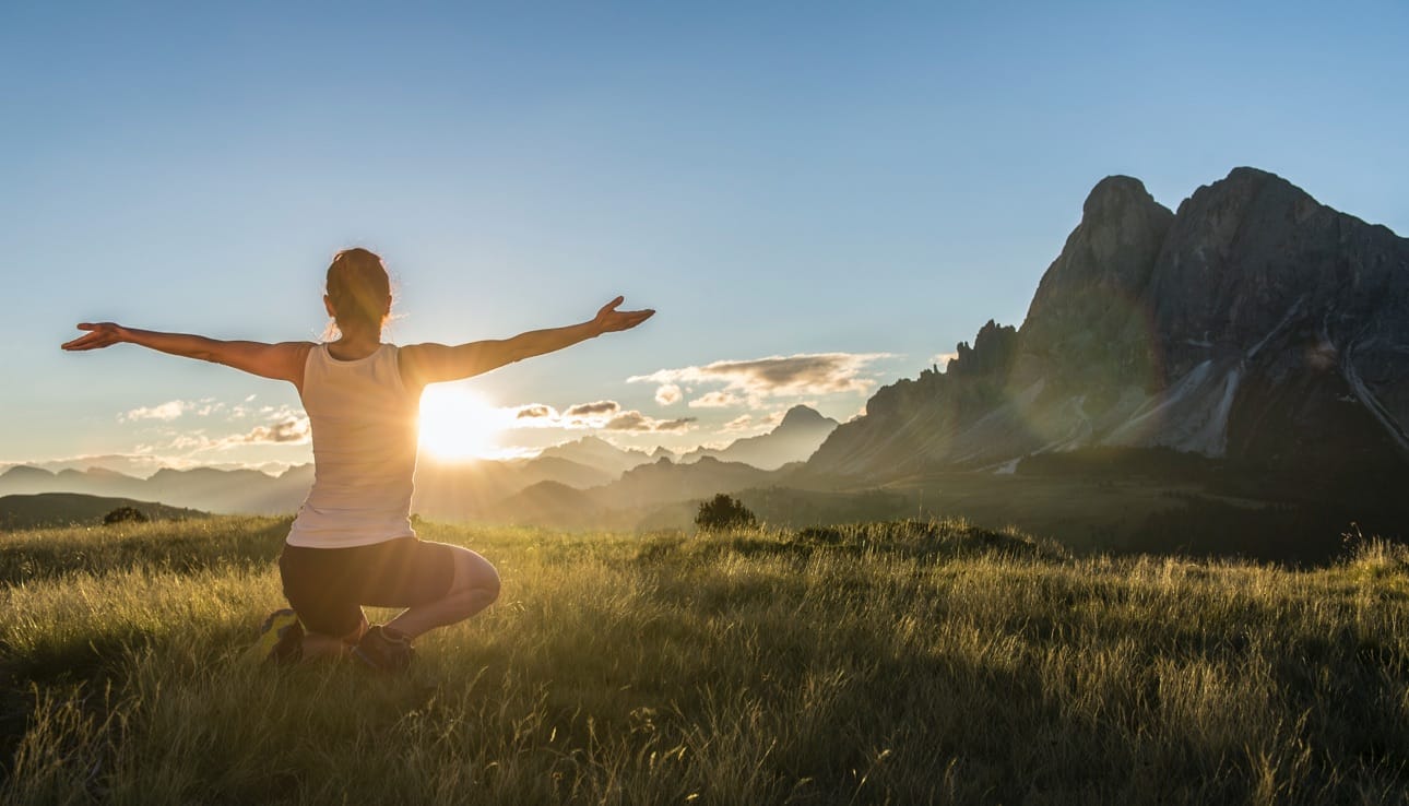 Sunrise wellness in the Dolomites